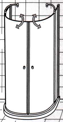 Vorschau: Runddusche  EXKLUSIV Halbkreis 110 x 90 mit Duschwanne